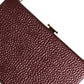 Maroon Leather Clutch Evening Crossbody Bag