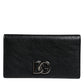 Black Leather DG Logo Bifold Card Slot Crossbody Bag