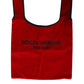 Red Cotton Velvet Logo Shopping Tote MARKET Bag