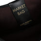 Red Cotton Velvet Logo Shopping Tote MARKET Bag