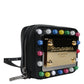 Black Leather LED Logo Shoulder Crossbody Bag