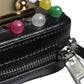 Black Leather LED Logo Shoulder Crossbody Bag