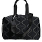 Black Neoprene Logo Sport Gym Duffel Shoulder Bag