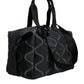 Black Neoprene Logo Sport Gym Duffel Shoulder Bag