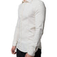 Off White Cotton Collared Men Formal Dress Shirt