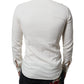 Off White Cotton Collared Men Formal Dress Shirt