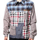 Multicolor Patchwork Button Down Casual Shirt