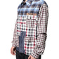 Multicolor Patchwork Button Down Casual Shirt