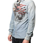 Light Blue Printed Cotton Denim Long Sleeves Shirt