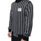 Black White Stripes Full Zip DNA Milano Men Sweater