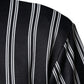 Black White Stripes Full Zip DNA Milano Men Sweater