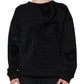 Black Printed Crew Neck Sweatshirt Sweater