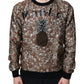 Brown Jacquard Mambo Pineapple Pullover Sweater