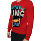 Red I'm The King Wool Crew Neck Sweatshirt Sweater