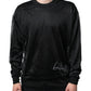 Black Polyester Pullover Sweatshirt Sweater