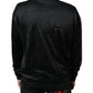 Black Polyester Pullover Sweatshirt Sweater