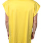 Yellow Cotton Crystal Sleeveless T-shirt