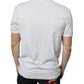 White Logo Embossed Cotton Crewneck T-shirt