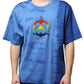 Blue Tie-Dye Peace Sign Cotton T-shirt