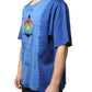 Blue Tie-Dye Peace Sign Cotton T-shirt