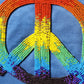 Blue Tie-Dye Peace Sign Cotton T-shirt