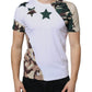 White Camouflage Stars Crew Neck T-shirt