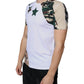 White Camouflage Stars Crew Neck T-shirt