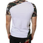 White Camouflage Stars Crew Neck T-shirt