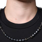 Black Polyester Necklace Embellished T-shirt