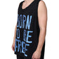 Black Cotton Born To Be Free Sleeveless T-shirt