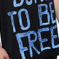 Black Cotton Born To Be Free Sleeveless T-shirt