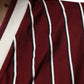 Maroon Stripes Cotton Logo V-neck T-shirt