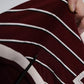 Maroon Stripes Cotton Logo V-neck T-shirt