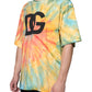 Multicolor Tie-Dye Logo Cotton T-shirt