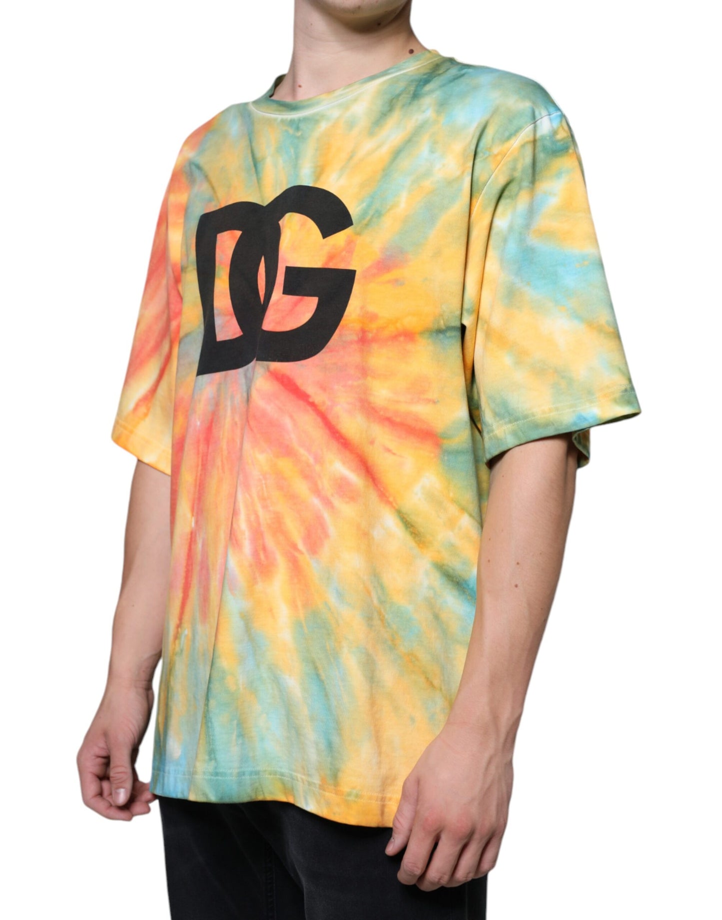 Multicolor Tie-Dye Logo Cotton T-shirt