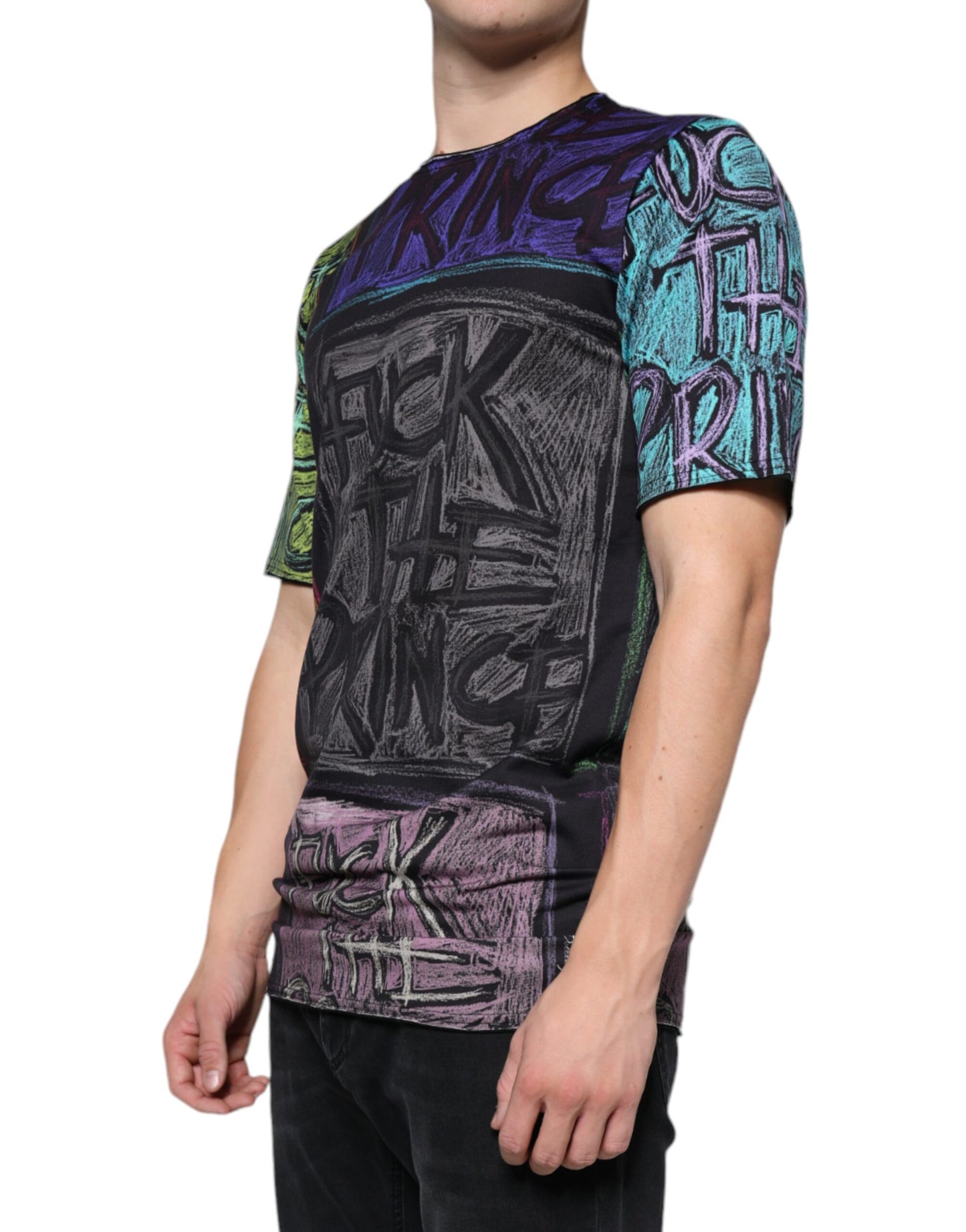 Multicolor Graphic Print Cotton T-shirt