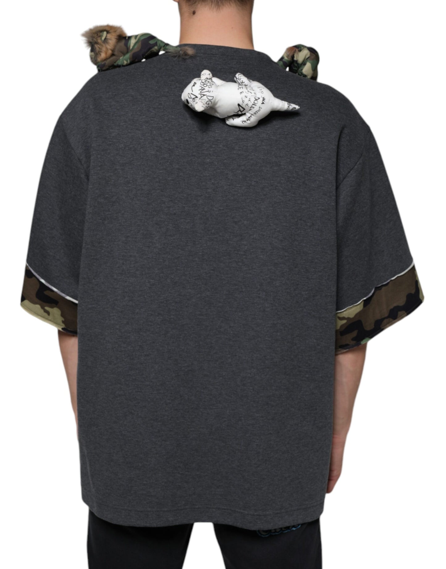 Gray Camouflage Animal Stuff Cotton T-shirt