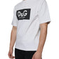 White Cotton DG Logo Print Casual T-shirt