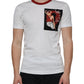 White Graphic Print Cotton Crew Neck T-shirt