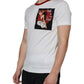 White Graphic Print Cotton Crew Neck T-shirt