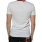 White Graphic Print Cotton Crew Neck T-shirt