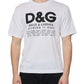 White Cotton DG Logo Print Casual T-shirt