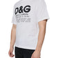 White Cotton DG Logo Print Casual T-shirt