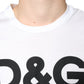 White Cotton DG Logo Print Casual T-shirt