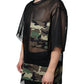 Black Mesh Camouflage Short Sleeves T-shirt