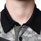 Multicolor Camouflage Patchwork Silk Polo T-shirt