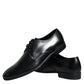 Black Leather Derby Formal Dress Shoes