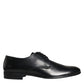 Black Leather Derby Formal Dress Shoes