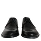 Black Leather Derby Formal Dress Shoes