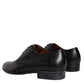 Black Leather Derby Formal Dress Shoes